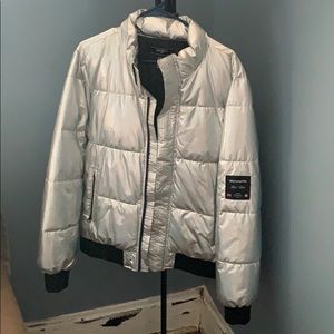Silver puff coat